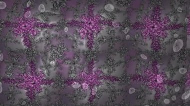 Renkli unsurlarla hareketli arka plan görüntüleri. Çiçekler. Eski model. Bayrak tarzı. Video kaydı. Şablon. Döngü. Kusursuz..