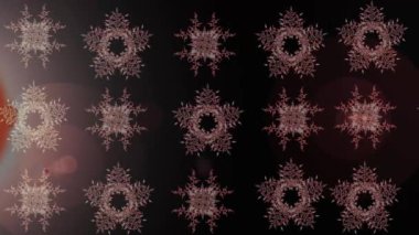 Renkli unsurlarla hareketli arka plan görüntüleri. Çiçekler. Eski model. Bayrak tarzı. Altın, altın. Video kaydı. Şablon.