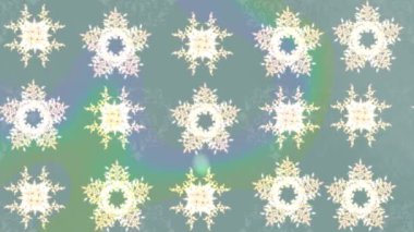 Renkli unsurlarla hareketli arka plan görüntüleri. Çiçekler. Eski model. Bayrak tarzı. Altın, altın. Video kaydı. Şablon.