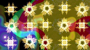 Arka plan üzerinde izole soyut kar taneleri ile düz tasarım. Kar taneleri arka plan. Raster resim. Snowflakes desen. Kar tanesi dekoratif desen.