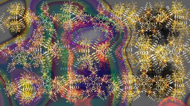 Gri, kahverengi ve mavi renkli kar taneleri. Renkli arka planda izole tatlı kar taneleri. Kar tanesi raster deseni. Raster illüstrasyonu.