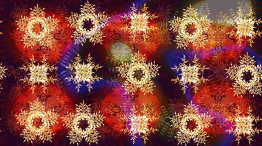 Kar tanesi ikonu, izole edilmiş. Raster illüstrasyonu. Renkli arka planda güzel kar taneleri. Düz tasarım.