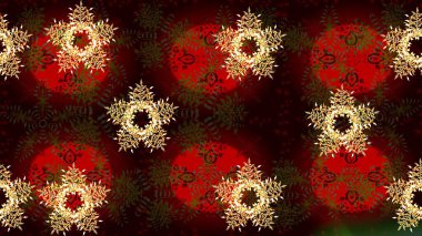 Yuvarlak raster kar tanesi. Renkli arka planda izole tatlı kar taneleri. Soyut kış kahverengi, kırmızı ve siyah süs. Güzel kar tanesi. Raster illüstrasyonu.