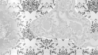 Soyut etnik raster çizim kalıbı. Kabile sanatı boho baskısı, klasik çiçek arkaplanı. Arkaplan dokusu, duvar kağıdı, çiçek teması gri, nötr ve beyaz renkler.