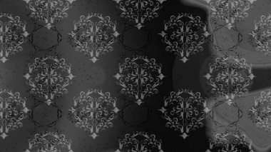 Soyut etnik raster kusursuz desen. Kabile sanatı boho baskısı, klasik çiçek arkaplanı. Arkaplan dokusu, duvar kağıdı, çiçek teması gri, siyah ve kahverengi.