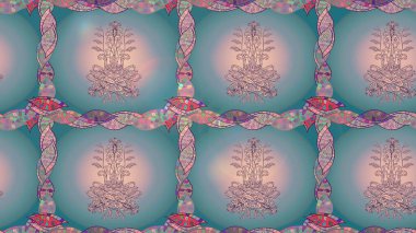 Raster illüstrasyonundaki çiçek desenli çizim. Suluboya tarzında, nötr, mavi ve gri renkte çiçekler.