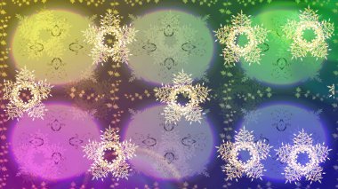 Kar Tanesi Mozaik ikonu. Siluet kar tanecikleri izole edilmiş nötr, mor ve yeşil renkler. Düz dizayn. Sembol kışı, donmuş, Noel, yeni yıl tatili. Grafiksel element dekorasyonu. Raster tasarımı.