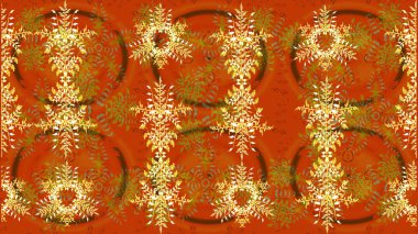 Kar tanesi süsleme deseni. Kar taneleri arka planda. Renkli arka planda izole edilmiş kar tanelerinin düz tasarımı. Kar taneleri deseni. Raster illüstrasyonu.