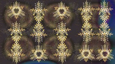 Kar taneleri arka planda. Kahverengi, gri ve yeşil kar taneli Noel kartı kahverengi, gri ve yeşil renklerde. Kış kartı Mutlu Noeller, yeni yıl ve mutlu bayramlar..