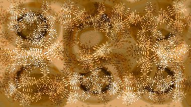 Raster tasarımı. Kar Tanesi Mozaik ikonu. Düz dizayn. Siluet kar tanesi işareti izole edilmiş kahverengi, bej ve sarı renkler. Grafiksel element dekorasyonu. Sembol kışı, donmuş, Noel, yeni yıl tatili.