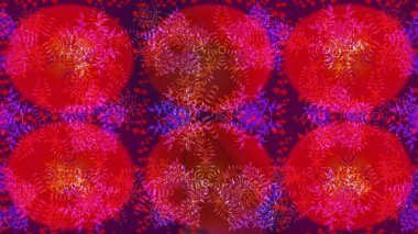 Düz dizayn. Kar Tanesi Mozaik ikonu. Sembol kışı, donmuş, Noel, yeni yıl tatili. Grafiksel element dekorasyonu. Raster skeci. Siluet kar tanesi işareti izole edilmiş kırmızı, mor ve mor renkler.