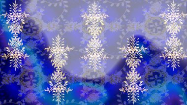 Raster illüstrasyonu. Kar Tanesi Simgesi. Raster illüstrasyonu. Mavi, mor ve nötr renklerde izole kar taneleri.