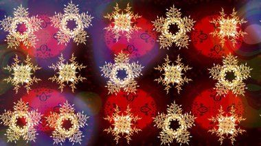 Cute ornament object. Snowflake ornament on a brown, red and purple colors. Snowflake ornament Raster illustration. Snowflake isolated. clipart