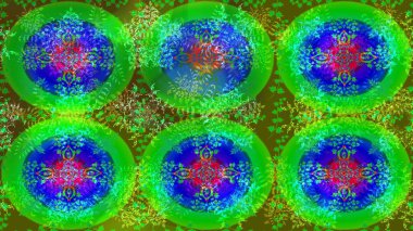 İllüstrasyon kar tanesi. Yeşil, mavi ve mor renkli suluboya kar taneleri. Güzel dekorasyon. Kışın sembolü.