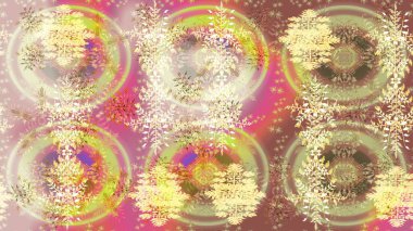 Sihirli bej, nötr ve pembe tatil soyut arka plan, yıldız ve düşen kar taneleri. Raster illüstrasyonu. Noel bej, nötr ve pembe.