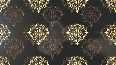 Kusursuz klasik altın desen. Raster geleneksel oryantasyon süsü. Altın desenli gri, kahverengi ve bej rengi altın elementlerle.