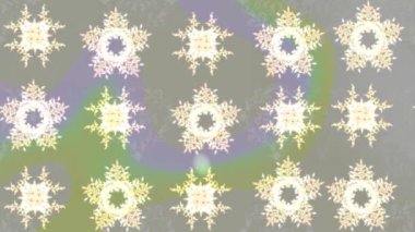 Renkli unsurlarla hareketli arka plan görüntüleri. Çiçekler. Eski model. Bayrak tarzı. Altın, altın. Video kaydı. Şablon.