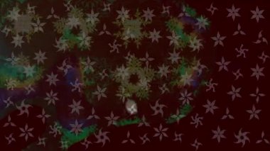 Renkli unsurlarla hareketli arka plan görüntüleri. Çiçekler. Eski model. Bayrak tarzı. Video kaydı. Şablon. Döngü. Kusursuz..