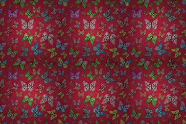 Renkli elementlerle Raster ilginç desen