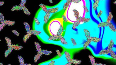 Renkli elementlerle Raster ilginç desen