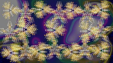 Renkli elementlerle Raster ilginç desen