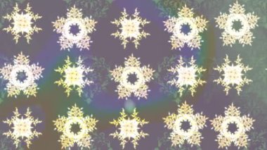 Renkli unsurlarla hareketli arka plan görüntüleri. Çiçekler. Eski model. Bayrak tarzı. Altın, altın. Video kaydı. Şablon.