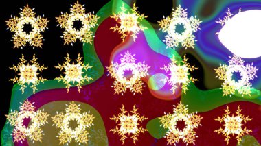 Raster Noel soyut renkli arka plan ve düşen kar tanesi. Kar taneli Noel arkaplanı. Raster illüstrasyonu. Kış soyut arkaplanı.