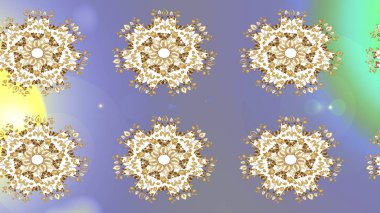 Kar Tanesi Simgesi. Raster illüstrasyonu. Kar taneleri altın renklerde izole edilmiş. Raster illüstrasyonu.
