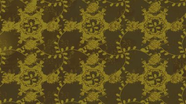 Sevimli çiçek raster deseni. Kahverengi, nötr ve yeşil renkte çiçekler. Renkli Bahar Temalı Kusursuz Arkaplan. Düz Çiçek Elementleri Tasarımı.