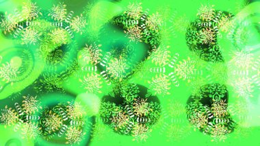 Raster kış deseni. Yeşil, nötr ve sarı renklerde tasarlandı. Çiçek Elementleri 'nin soyut geçmişi. Raster illüstrasyonu.