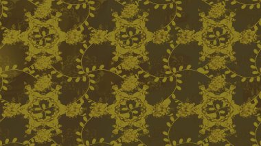 Sevimli çiçek raster deseni. Kahverengi, nötr ve yeşil renkte çiçekler. Renkli Bahar Temalı Kusursuz Arkaplan. Düz Çiçek Elementleri Tasarımı.