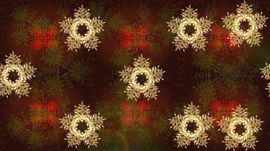 Güzel bir kış süsü. Raster illüstrasyonu. Raster kahverengi, yeşil ve kırmızı kar tanelerinden izole edilmiş. Kar taneleri koleksiyonu.