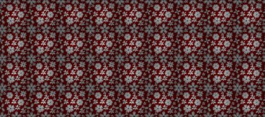 Pano dikişsiz raster desenli beyaz karalamalı çiçekler..