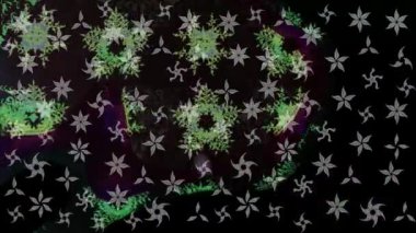 Renkli unsurlarla hareketli arka plan görüntüleri. Çiçekler. Eski model. Bayrak tarzı. Video kaydı. Şablon. Döngü. Kusursuz..