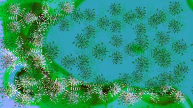 Kış mavisi, yeşil ve nötr noel kar kristal elementi. Kar tanesi raster arka planı. Meteoroloji buz koleksiyonu. Xmas Frost kar taneleri izole edilmiş siluet sembolü. Raster tasarımı.