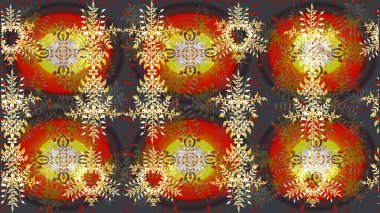 Renkli Bahar Teması eskiz kalıbı. Kahverengi, gri ve kırmızı renkte çiçekler. Raster illüstrasyonundaki çiçek desenli çizim. Düz Çiçek Elementleri Tasarımı.