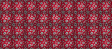 Pano dikişsiz raster desenli beyaz karalamalı çiçekler..