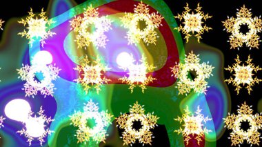 Düz kar karalama ikonları, yılbaşı afişi için kar taneleri silueti, kartlar. Yeşil, siyah ve mavi renkler üzerine şirin soyut kar tanesi raster tasarımı. Yeni yıl kar tanesi.