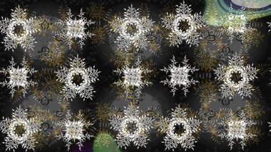 Yeni yıl tabelası. Gri, siyah ve nötr ikon silueti. Noel tasarımı için. Raster illüstrasyonu. Kutlamanın sembolü. Kar taneleri kışı gri, siyah ve nötr renklerde izole edilir.