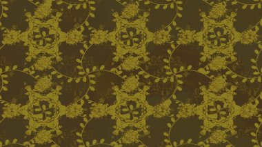 Sorunsuz çiçek desenli çiçekli, halk tarzında bırakır. Elle çizilmiş. Raster illüstrasyon.