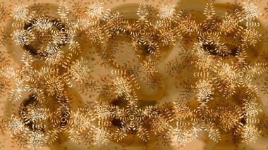 Çiçek Elementleri 'nin soyut geçmişi. Kahverengi, bej ve sarı renkler üzerine tasarım. Raster kış deseni. Raster illüstrasyonu.