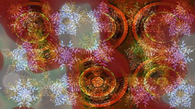 Kahverengi, kırmızı ve gri ikon silueti. Raster illüstrasyonu. Yeni yıl tabelası. Kar tanesi kışı kahverengi, kırmızı ve gri renklerde izole edilir. Kutlamanın sembolü. Noel tasarımı için.