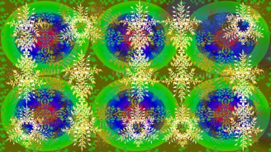 Kar Tanesi raster ikonu arka plan yeşil, mavi ve sarı renk. Meteoroloji buz koleksiyonu. Raster. Xmas Frost kar taneleri izole edilmiş siluet sembolü. Kış Noel 'i Kar bembeyaz kristal element