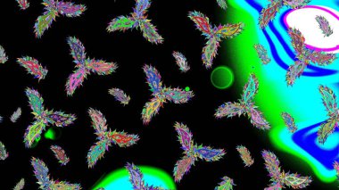 Renkli arka planda izole edilmiş suluboya kar taneleri. Raster illüstrasyonu. Kışın sembolü. Kar taneleri kışı.