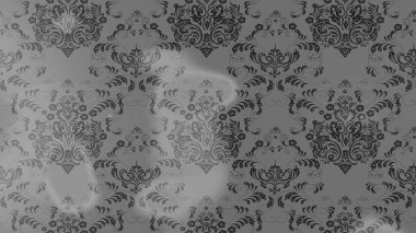 Klasik çiçekler. El çizimi, soyut ve süslü elementler. Yaz çiçekleri teması. Gri ve kahverengi renkler. Suluboya resim taklit Raster illüstrasyonu.