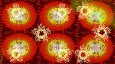 Çiçeksel elementlerle süslenmiş zarif raster dokusu. Küçük çiçekte hoş bir çiçek deseni var. Kahverengi, kırmızı ve turuncu renklerde parlak çiçeklerle soyut, pürüzsüz desen.