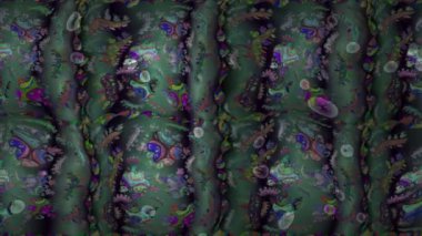 Renkli unsurlarla hareketli arka plan görüntüleri. Çiçekler. Eski model. Bayrak tarzı. Video kaydı. Şablon. Döngü. Kusursuz..