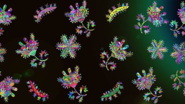 Raster. Siyah, gri ve yeşil renkli güzel çiçekli eskiz deseni, suluboya çiçek deseni, duvar kağıdı, kart veya kumaş için fayanslı.