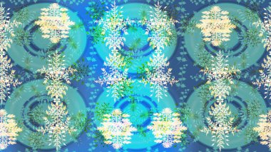 Kar taneleri arka planda. Raster illüstrasyonu. Kar tanesi süsleme deseni. Kar taneleri deseni. Renkli arkaplanda izole edilmiş kar tanelerinin düz tasarımı.