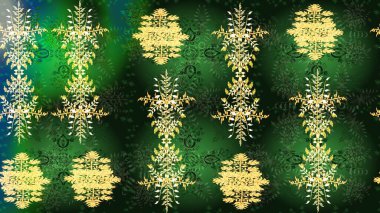 Raster kış deseni. Çiçek Elementleri 'nin soyut geçmişi. Yeşil, gri ve sarı renkler üzerine tasarım. Raster illüstrasyonu.